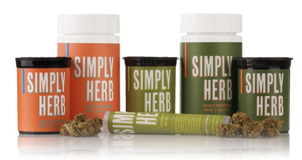 Simply Herb cannabis flower in packages