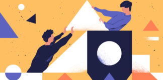 5 Ways to Build a Better Board of Directors in Cannabis Colleagues teamwork concept flat vector illustration. Male coworkers cartoon characters and abstract geometrical shapes. Coworking, support and problem solving concept. Businessmen communication.