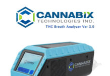 Cannabix Technologies Correlates THC in Breath and Blood using Proprietary Sample Collection and Analysis Hardware in Southern US Study cannabix breathalyzer product image blue gun white background cannabix logo above breathalyzer