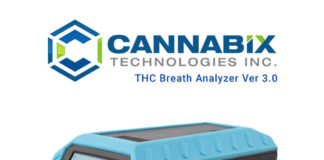 Cannabix Technologies Correlates THC in Breath and Blood using Proprietary Sample Collection and Analysis Hardware in Southern US Study cannabix breathalyzer product image blue gun white background cannabix logo above breathalyzer