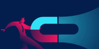 When Wallets Shrink, You Must Attract More Wallets businessman with giant magnet. attracting money, investments, lead generation,magnetism business concept