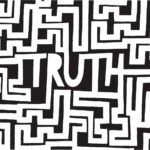 Understanding Sales Trends of the Past Three Years Cartoon illustration of truth word inside a complex maze or labyrinth