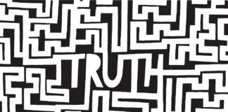 Understanding Sales Trends of the Past Three Years Cartoon illustration of truth word inside a complex maze or labyrinth