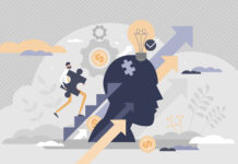 The Need to Upskill Quickly in Fast-Growth Industries Upskilling learn as work educational qualification rise tiny person concept. Employee training and coach for positive progress and smart labor vector illustration. Performance boost with mentoring job