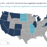 Five States Voting on Marijuana Legalization in Midterm Election Map of states voting on cannabis legalization