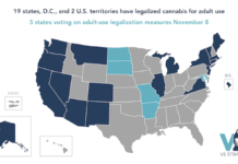 Five States Voting on Marijuana Legalization in Midterm Election Map of states voting on cannabis legalization