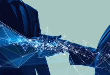 Refining the B2B Sales Process Communication network concept. Partnership of business.