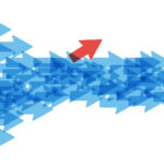 Disruptors Wanted Unique individuality concept vector illustration - one arrow pointing to a different direction