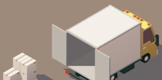 How to Win at Wholesale Sales digital yellow and white box truck open with pallets