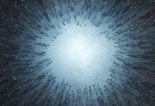 How to Generate Hundreds of Qualified Leads Crowd of diverse people gather around empty circle in the middle. 3D illustration