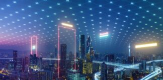 Guardian Banking Solutions Guides Companies Through ERC Qualification Smart city and abstract polygon pattern connection with speed line light, big data connection technology concept .