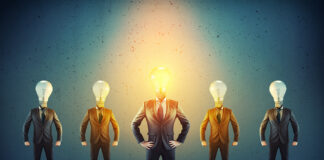 Why We Need a Cannabinoid Expert at the FDA Group of businessman with lightbulbs instead of head.Elite business team .Out of the box concept.