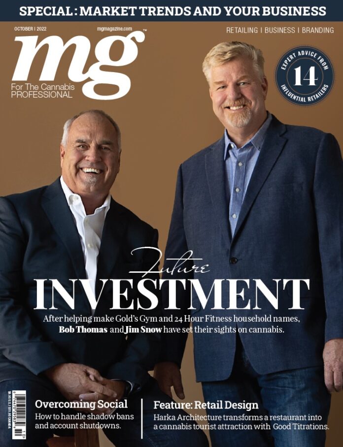 mg Magazine October 2022 cover featuring Bob Thomas and Jim Snow