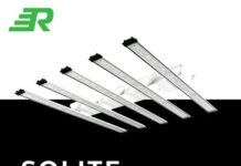 RapidGrow LED Debuts SOLITE, the Newest High-Efficiency LED Light and Software System for Cannabis Growers and Operators product image of cannabis grow lights with text that read solite cannabis lighting