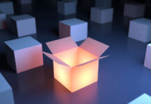 4 Ways To Beat a Saturated Market Unique luminous opened box. 3d abstraction