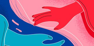 Reaching Medical Cannabis Consumers: Helping Patients Thrive Helping hand, teamwork, meeting concept. Colourful diverse human hands reaching to each other touching by fingers meaning unity cooperation support vector illustration