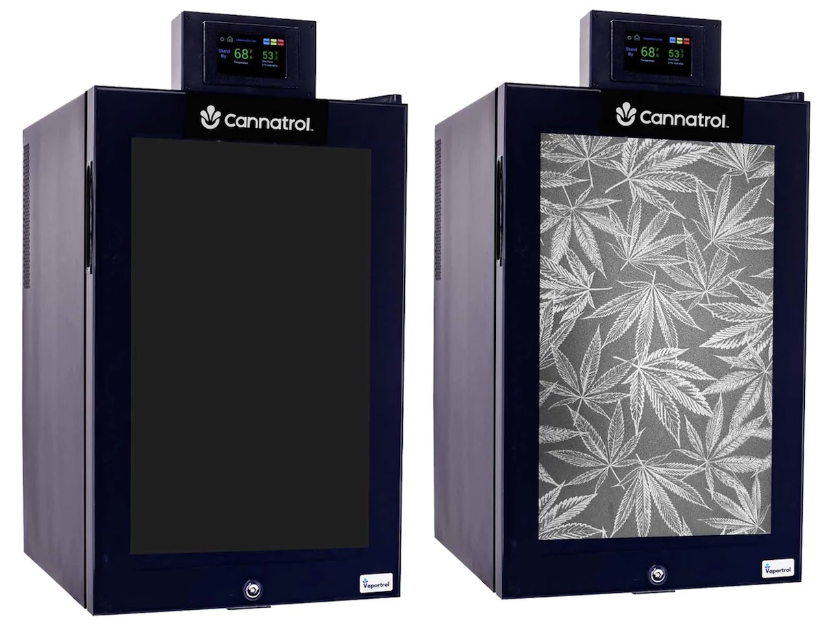 two cannatrol commercial cannabis storage containers
