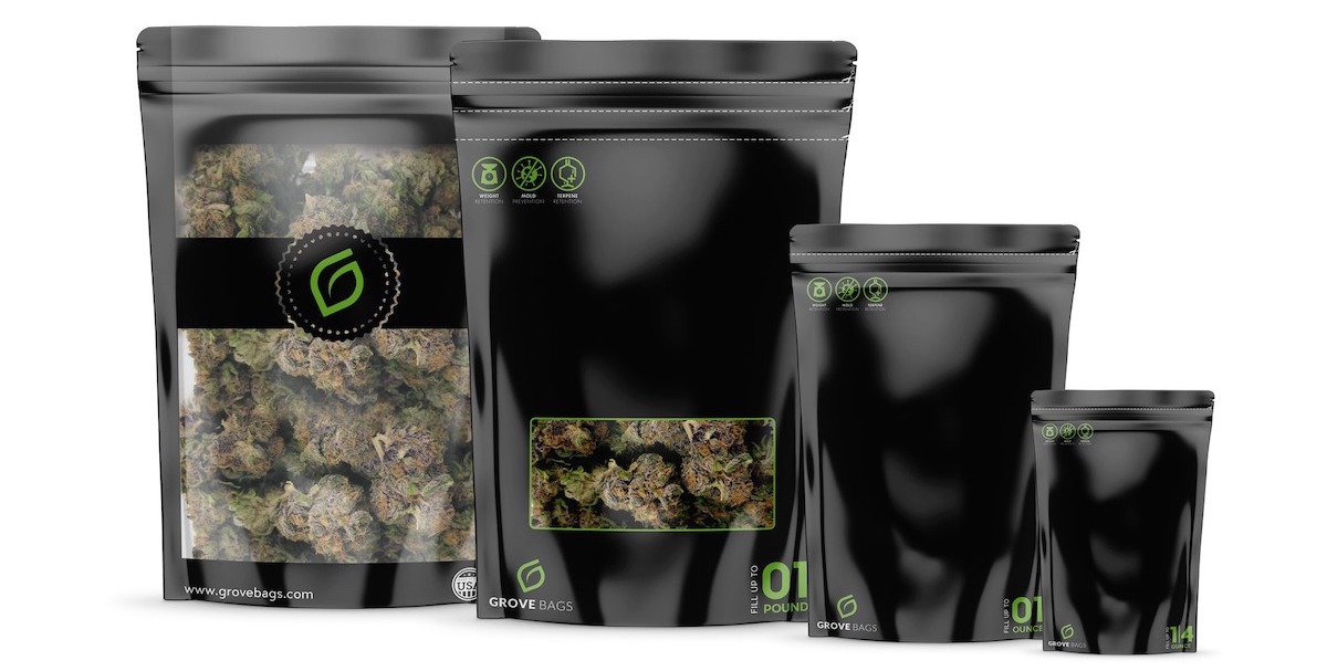 black grove cannabis bags in 4 different sizes