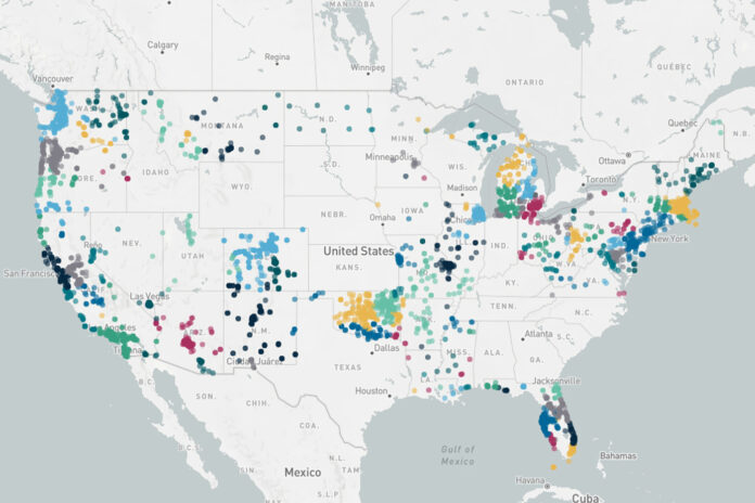 Equio-MGMag map of service across the usa for new frontier data insights