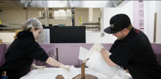 The BIG ZEN Giant 4,200,000mg Chocolate Bar Photo Gallery pouring the world's biggest cannabis-infused chocolate bar