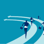 6 Under-the-Radar Legal Traps You Need to Know About Business people run on the arrows. Concept business competition vector illustration. Flat business cartoon, Speed, Togetherness, Office Team, Back view.