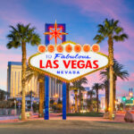 10 Best-Rated Dispensaries in Las Vegas best-dispensaries-las-vegas Las Vegas, Nevada, USA at the Welcome to Las Vegas Sign at dusk.