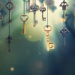 10 Things Every Dispensary Needs for Success in 2023 A conceptual image with hanging keys and one shining key. 3D illustration