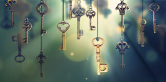 10 Things Every Dispensary Needs for Success in 2023 A conceptual image with hanging keys and one shining key. 3D illustration