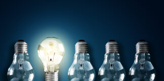 5 Steps You Can Take To Discourage Illicit Cannabis Operators Illuminated light bulb in a row of dim ones concept for creativity, innovation and solution