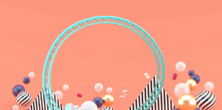 Navigating the Weird World of Cannabis Social Media A Blue Roller Coaster Among Colorful Balls On A Pink background