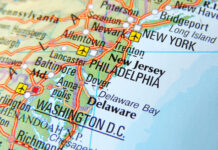 The Industry Wagons are Loaded Up and Moving East Map of the East Coast of the USA with focus on New York and Washington D.C.