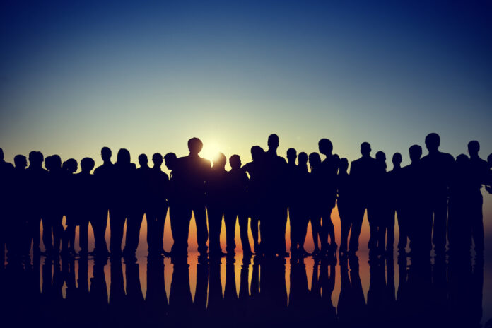 Group People Corporate Business Standing Silhouette Concept