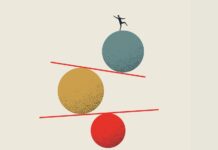 The Brand Marketing Struggle Is Real precariously balancing on a difficult situation art