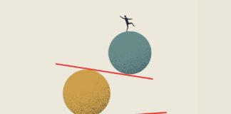 The Brand Marketing Struggle Is Real precariously balancing on a difficult situation art