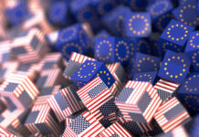 What the U.S. and EU Can Learn from Each Other United States and Europe economic and political relationship, original 3d rendering