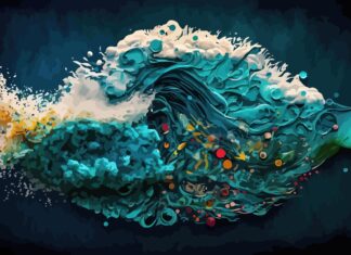 This,Abstract,Representation,Of,Plastic,Pollution,In,The,Ocean,Showcases