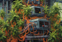 Industry Evolution & Craft Revolution Cannabis plants growing out of a machine in an indoor AI facility