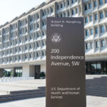 U.S. Health Officials Recommend Schedule III for Cannabis WASHINGTON, DC - JUNE 24, 2019: Sign outside the Department of Health and Human Services building.