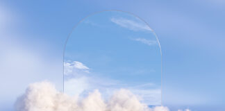 510-Thread Batteries Are Not the Future of Vaping Natural beauty podium backdrop for product display with dreamy cloud and arch frame. Romantic 3d seascape scene.