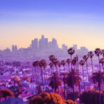 11 Best-Rated Dispensaries in Los Angeles Los Angeles skyline with downtown and palm trees