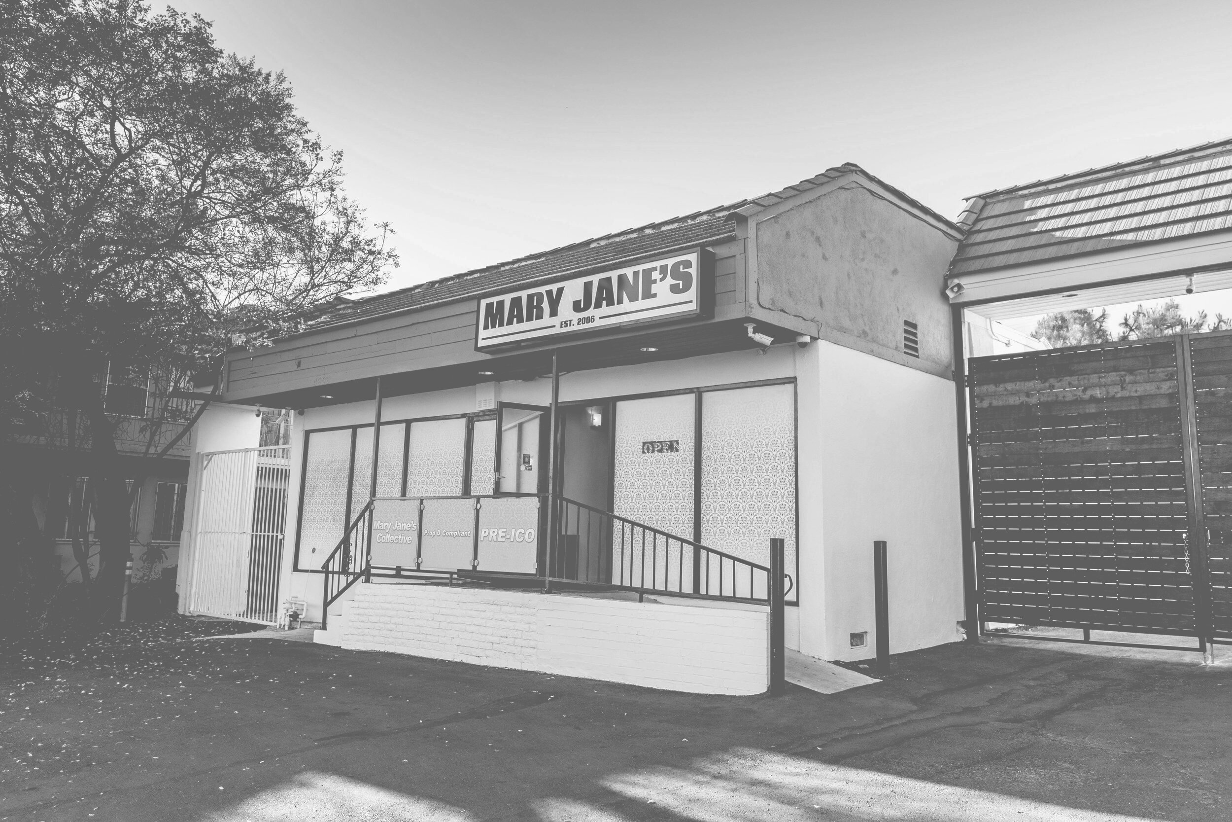 Mary Janes Collective black and white retail building for medical and rec sales