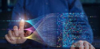 Demystifying Your Market with Zero-Party Data Big data technology and data science. Data scientist querying, analysing and visualizing complex information on virtual screen. Data flow concept. Business analytics, finance, neural network.