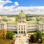 PA Medical Marijuana Growers Can Sell Directly to Patients Pennsylvania State Capitol, in Harrisburg on a sunny day.