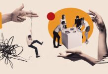 Payment Processing Evolves Contemporary art collage. Business icons of working process in the company. Teamwork, achievements, strategy. Concept of creativity, business, career development. Working routine. Startup