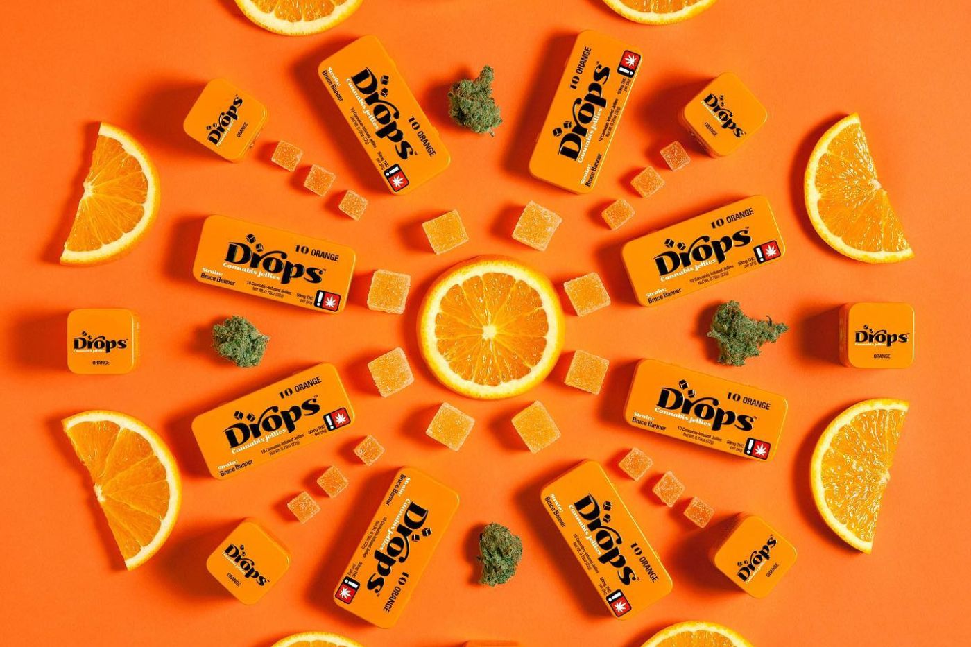 Drops orange cannabis gummies