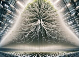 Striving for Sustainability with Aeroponic Growing aeroponics cannabis DALL-E mg magazine
