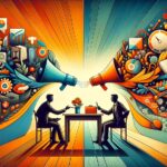 Sales and Marketing Are Not the Same Thing sales vs marketing DALL-E mg magazine