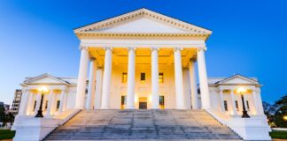 Youngkin Kills Adult-Use Cannabis Retail Bill in Virginia Virginia state capitol building in Richmond cannabis legalization bill vetoed