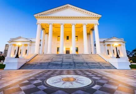 Virginia state capitol building in Richmond cannabis legalization bill vetoed