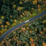 A Roadmap for Interstate Commerce Arial,View,Of,Heavy,Truck,On,A,Narrow,Twisting,Road.